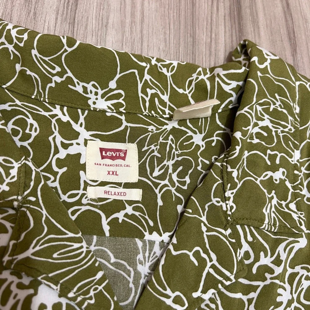 Levi's Classic Camper Shirt 2XL Green printed Relaxed Fit